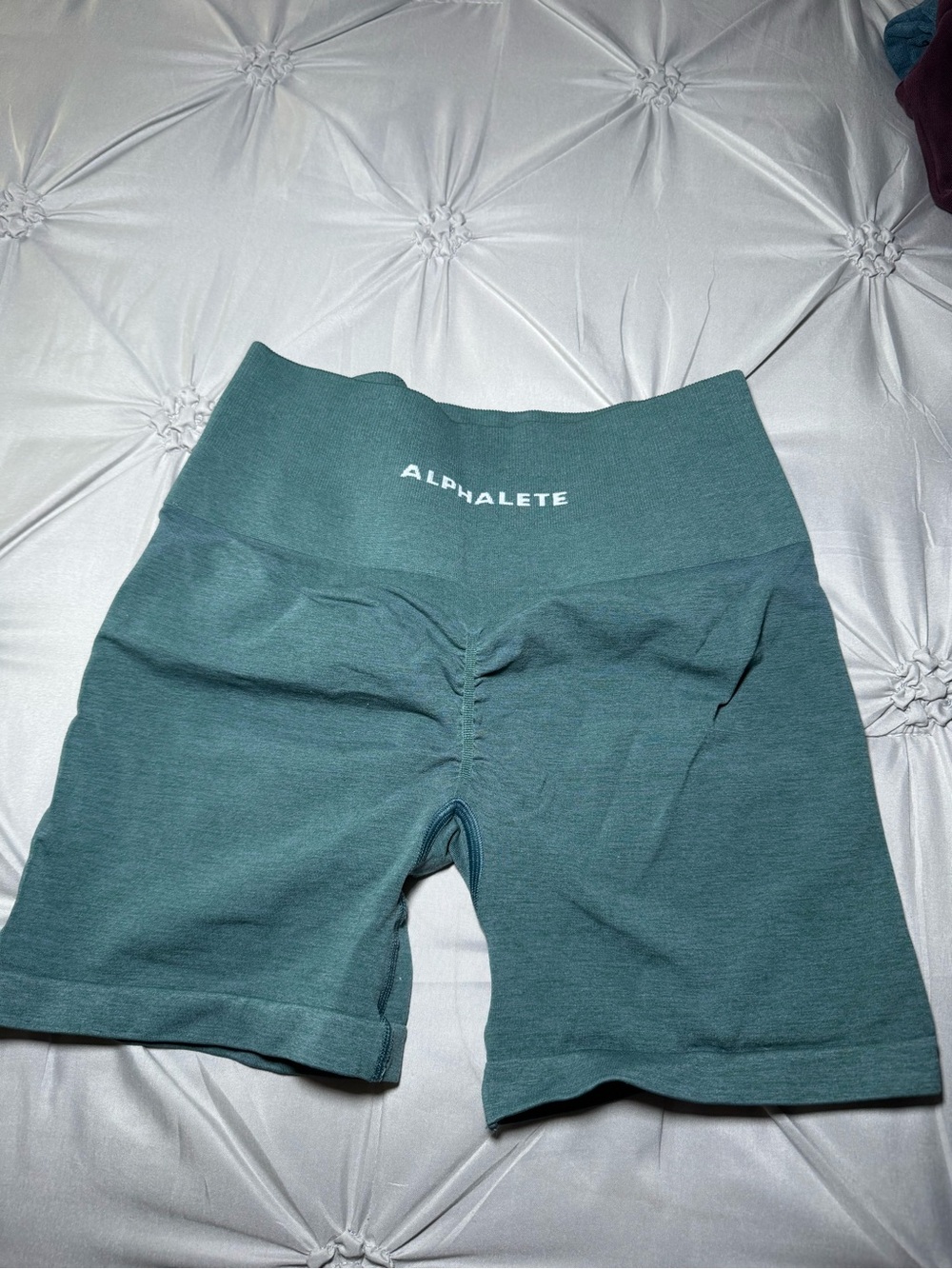 Alphalete Teal High-Rise Bike Shorts